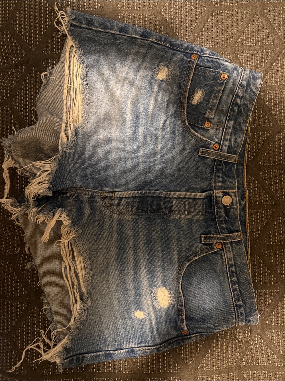 Levi's Faded Blue Distressed Cutoff Jean Shorts